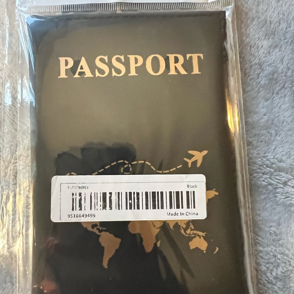 Black and Gold Passport Holder